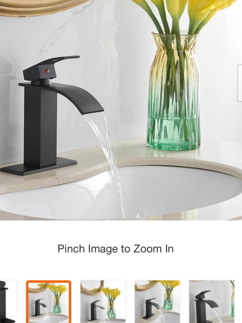 Bathroom Sink Matte Black Single-Handle Faucet Modern
Waterfall